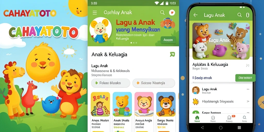 Antarmuka CAHAYATOTO yang interaktif dan ceria untuk anak-anak.