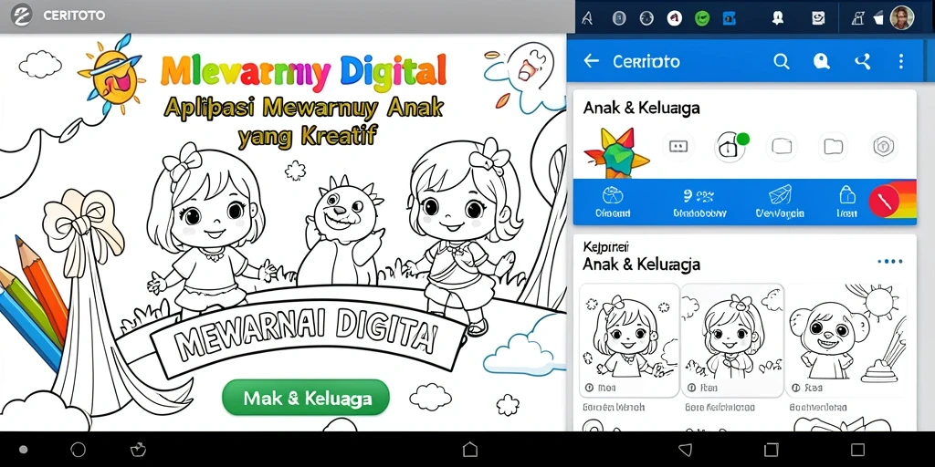 Tampilan antarmuka CERITOTO untuk mewarnai yang interaktif dan menarik.