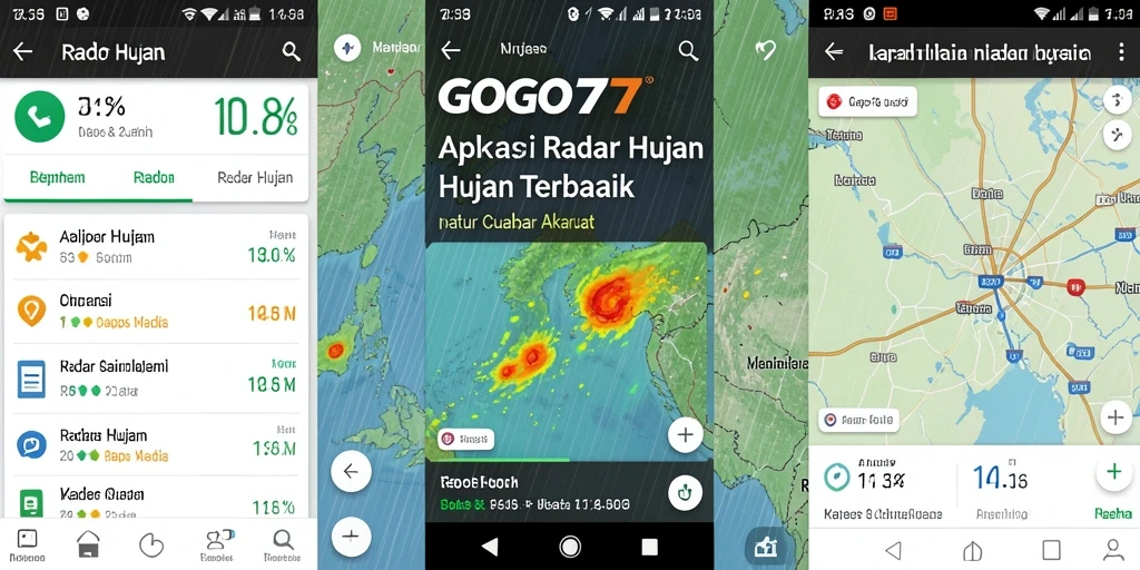 Tampilan antarmuka GOGO77 menampilkan peta Radar Hujan yang jelas dan informatif.