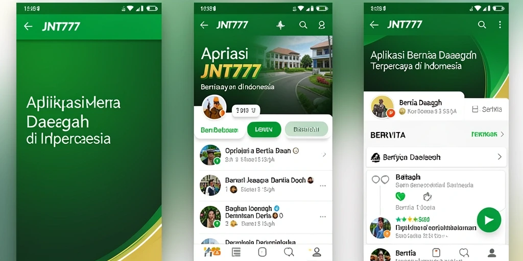 Antarmuka aplikasi JNT777 dengan berita daerah terbaru.